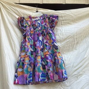 TCEC Purple Multicolor Geometric Print Dress, size small